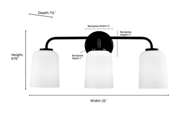 22'' Laphia Brushed Nickel 3 Light Bath Vanity