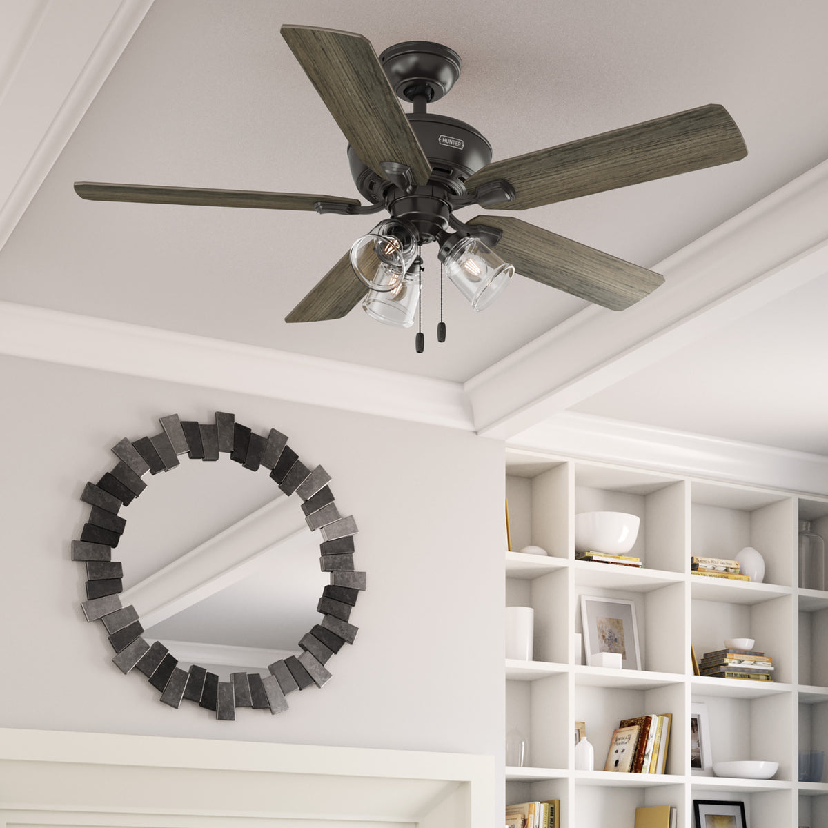 52 inch Rosner Noble Bronze Ceiling Fan with LED Light Kit and Pull Chain
