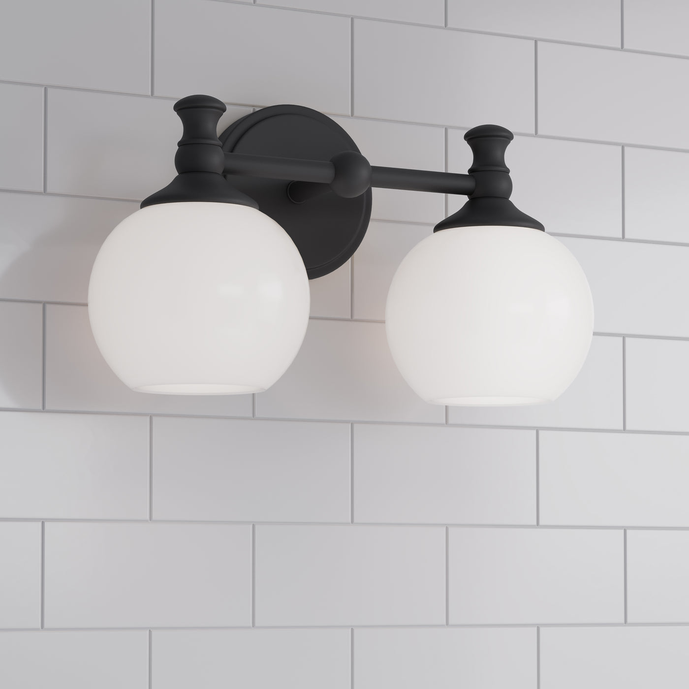 14.75'' Orlisse Matte Black 2 Light Bath Vanity