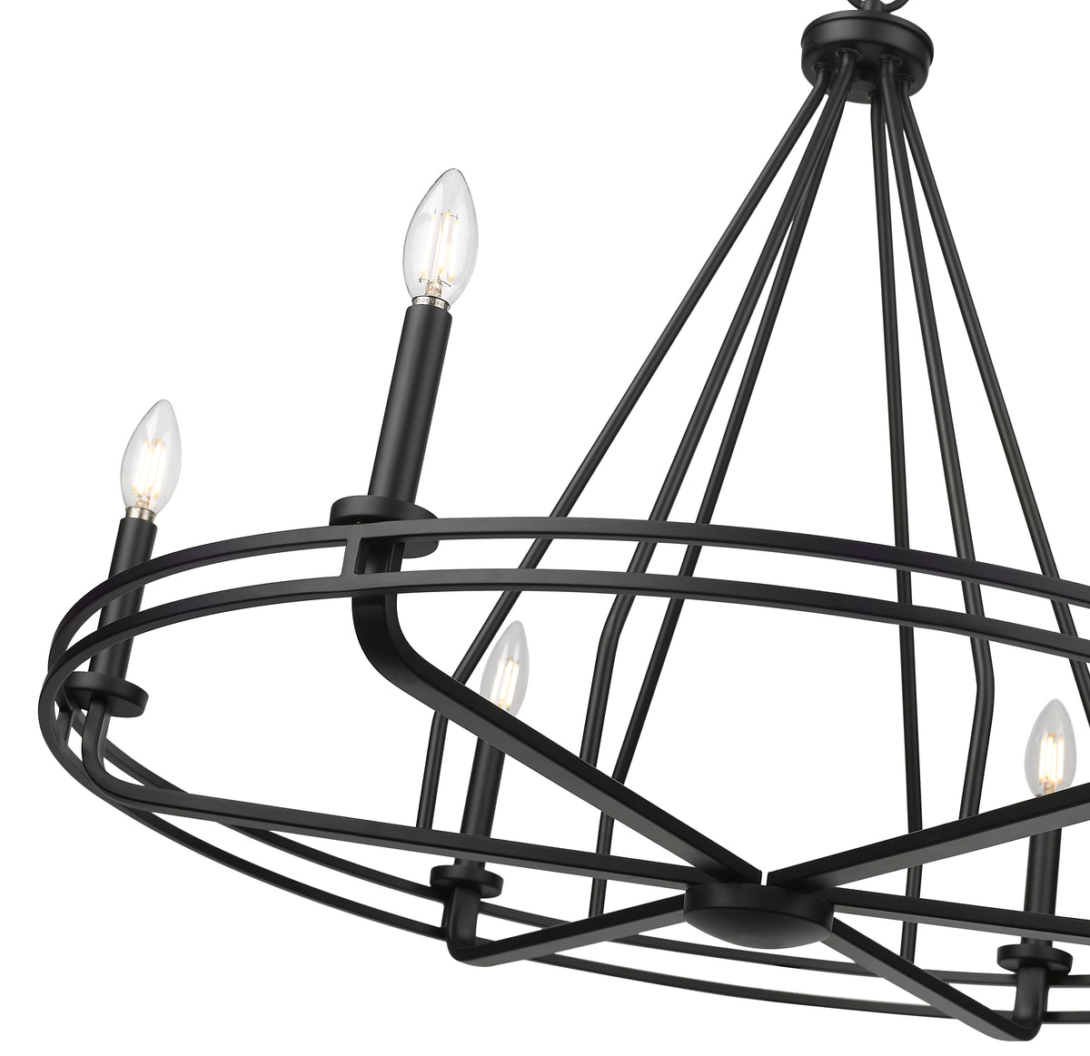 25.5'' Jody Matte Black 6 Light Chandelier