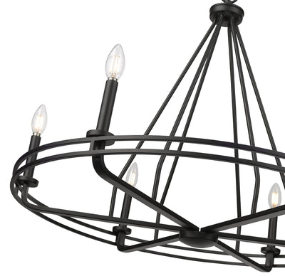25.5'' Jody Matte Black 6 Light Chandelier