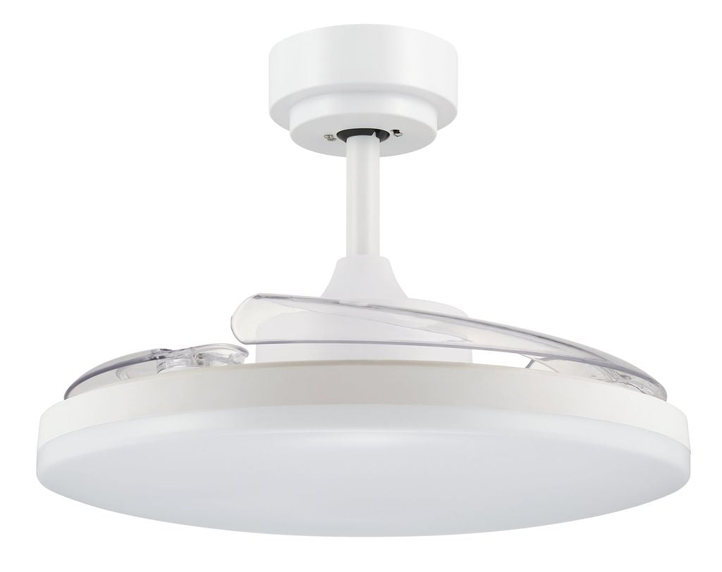 42 Inch White Retractable Blade Ceiling Fan