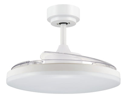 42 Inch White Retractable Blade Ceiling Fan