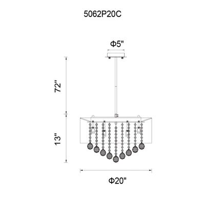 Radiant 9 Light 20in Chrome Chandelier