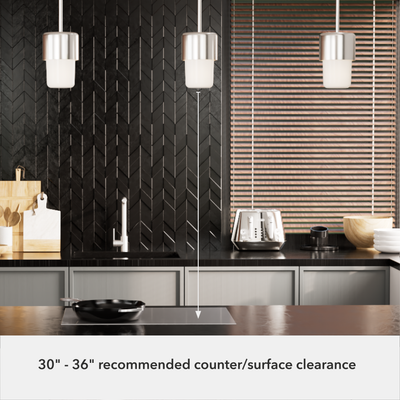 Station 5-inch 1-light Brushed Nickel Pendant with Frosted Cased White Glass