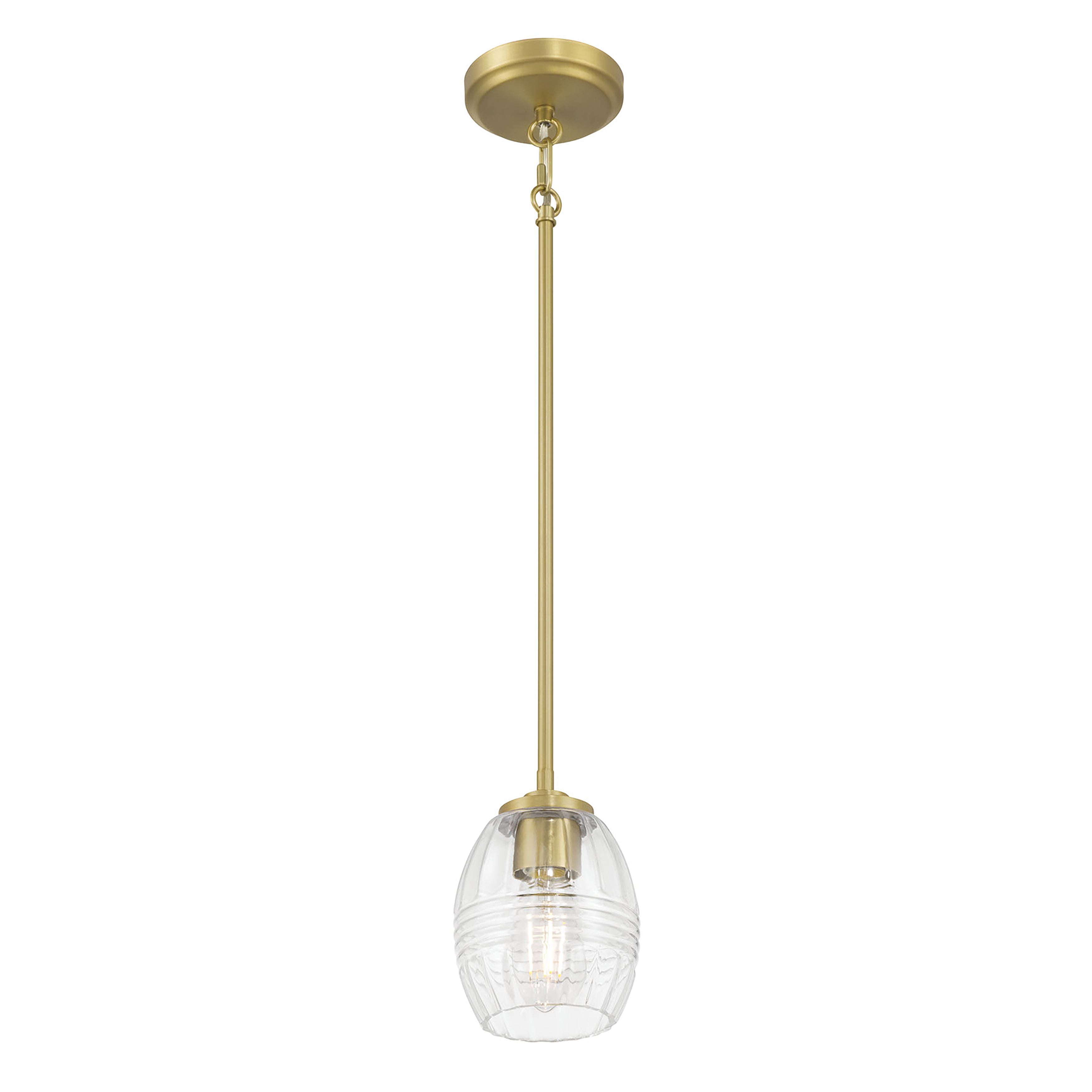 7.5'' Miravelle Vintage Brass 1 Light Mini Pendant