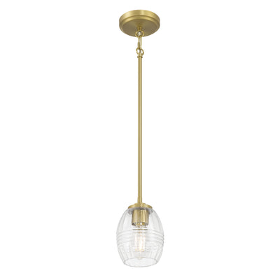 7.5'' Miravelle Vintage Brass 1 Light Mini Pendant