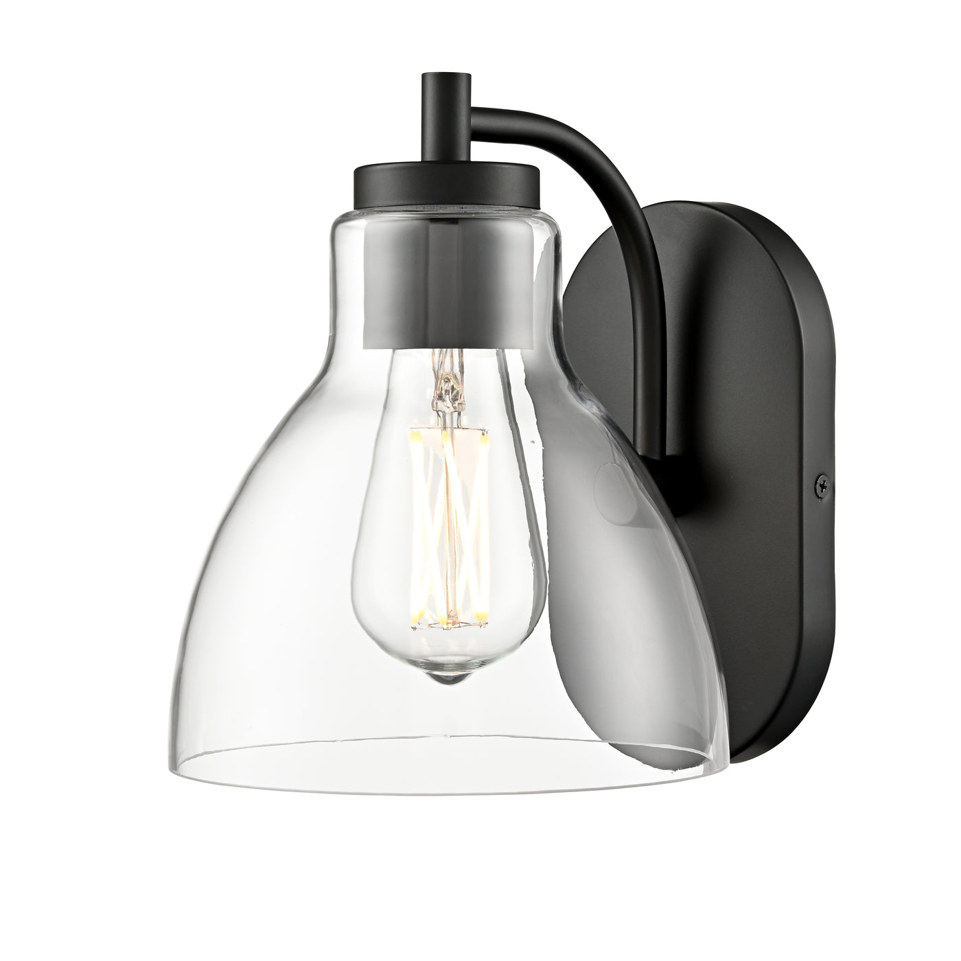 7'' Knightsdale Matte Black 1 Light Wall Sconce