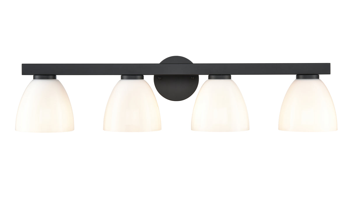 33'' Apria Matte Black 4 Light Bath Vanity