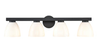 33'' Apria Matte Black 4 Light Bath Vanity