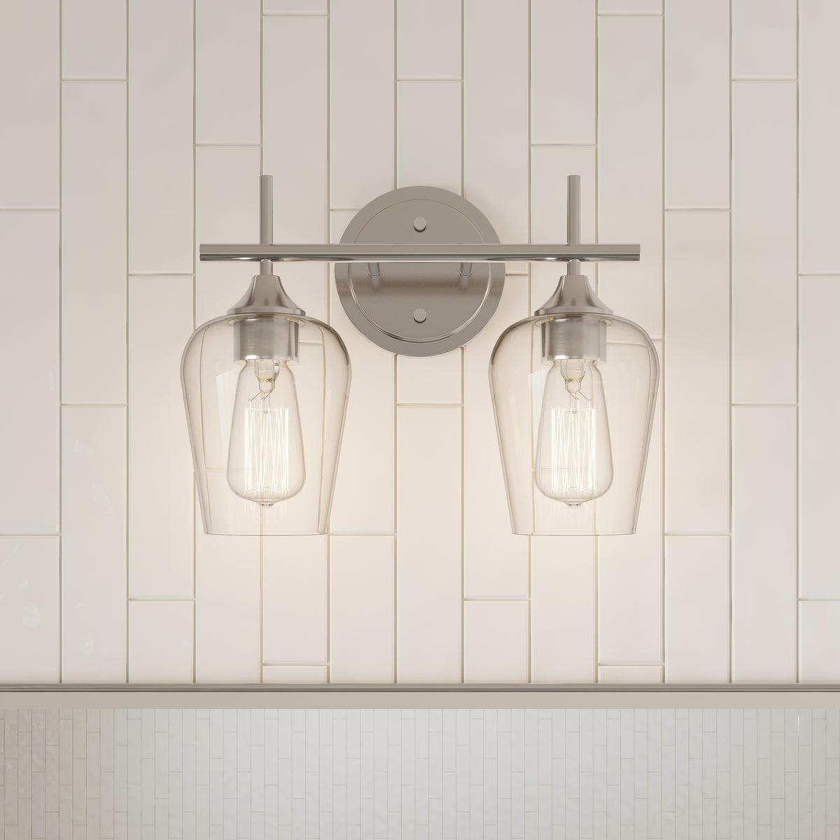 13.75'' Ashford Brushed Nickel 2 Light Bath Vanity