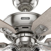 52 inch Rosner Brushed Nickel Ceiling Fan with LED Light Kit and Pull Chain