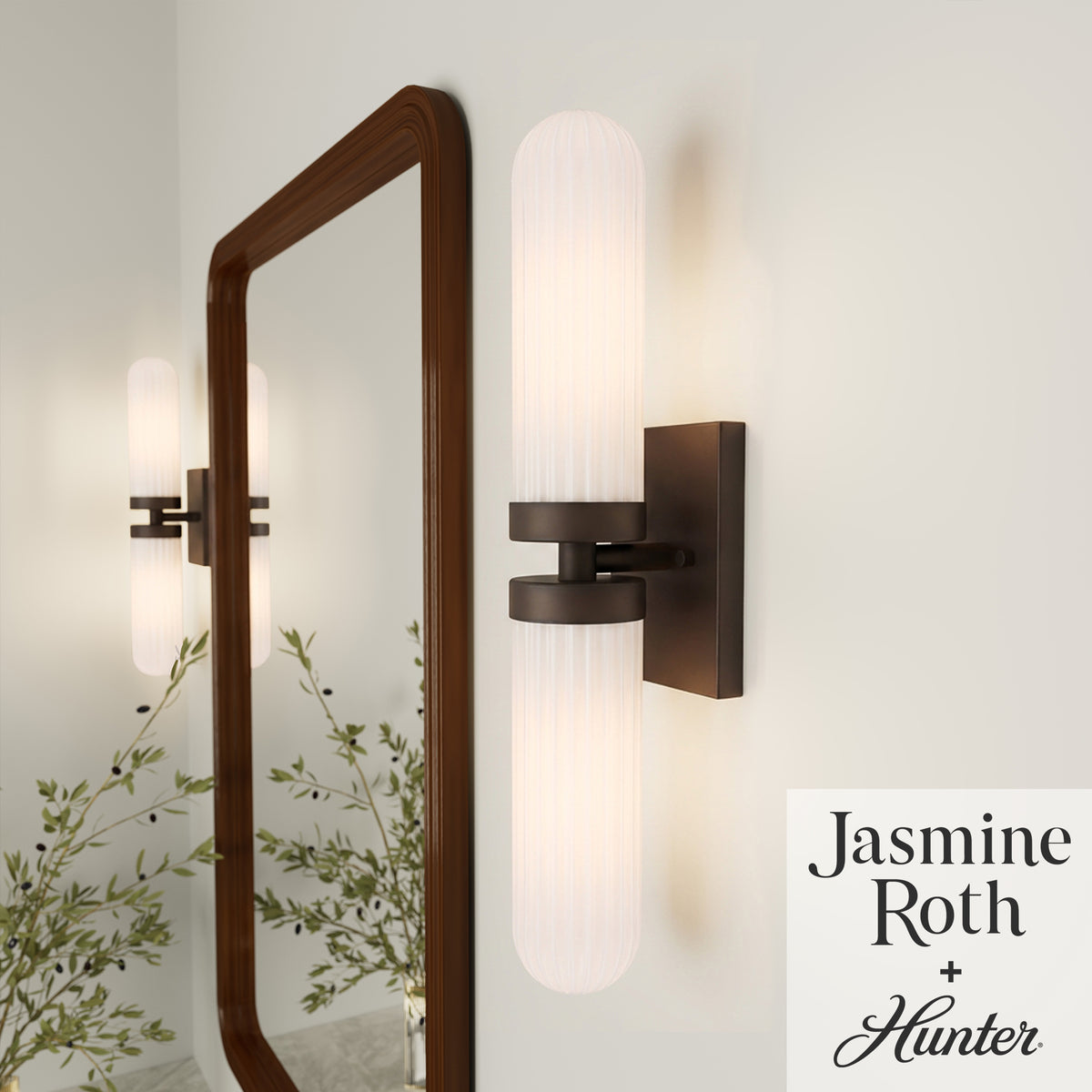 Beverly Glen 24-inch 2-light Matte Bronze Vanity Light with Milk Glass