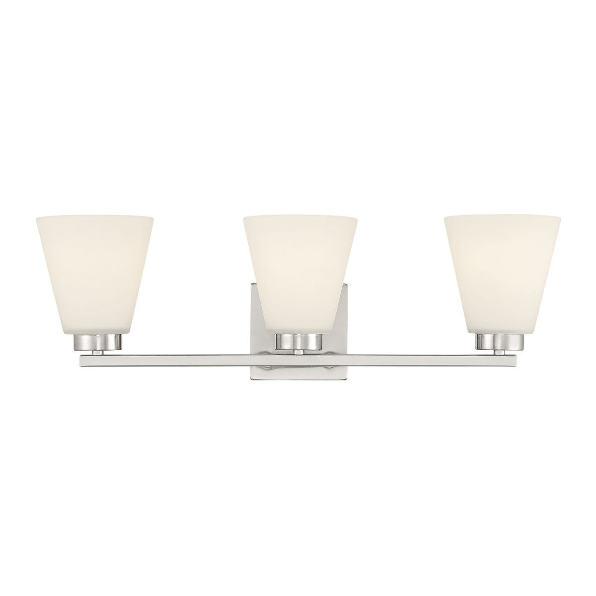 22-inch Strayhan Brushed Nickel 3-Light White Frosted Glass Bathroom Vanity Light