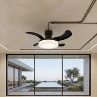 36 Inch Matte Black Retractable Blade Ceiling Fan