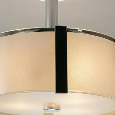 Lucie 4 Light 17in Chrome Flush Mount Round Drum Shade
