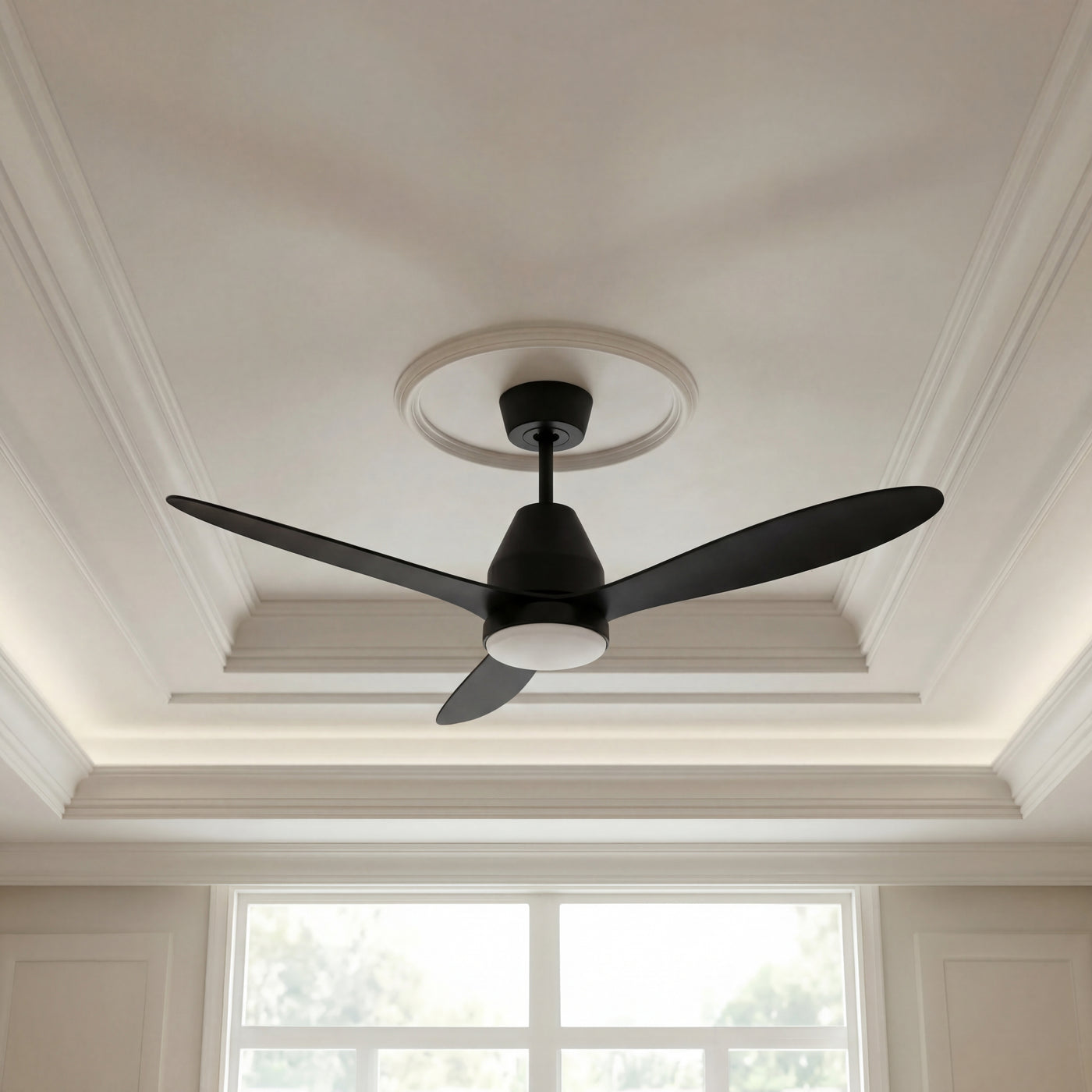 56 Inch 1 Light LED DC WiFi Indoor Outdoor Smart Fan in Black with Remote