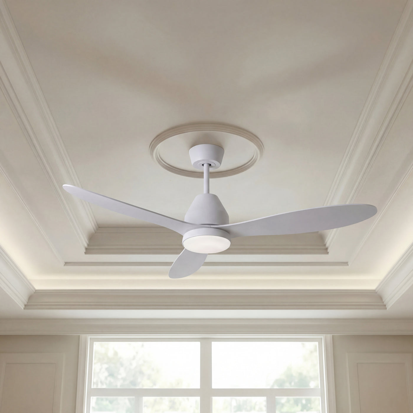 56 Inch 1 Light LED DC WiFi Indoor Outdoor Smart Fan in White with Remote