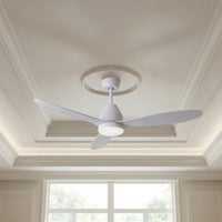 56 Inch 1 Light LED DC WiFi Indoor Outdoor Smart Fan in White with Remote