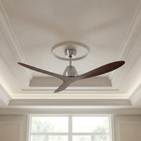 56 Inch DC WiFi Indoor Outdoor Smart Fan in Brushed Chrome with Koa Blades