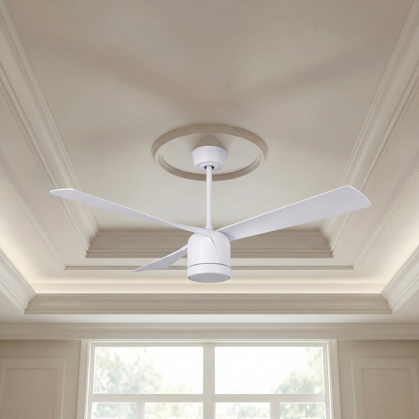 56 Inch 1 Light LED Indoor Outdoor White Fan with Remote
