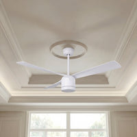 56 Inch 1 Light LED Indoor Outdoor White Fan with Remote