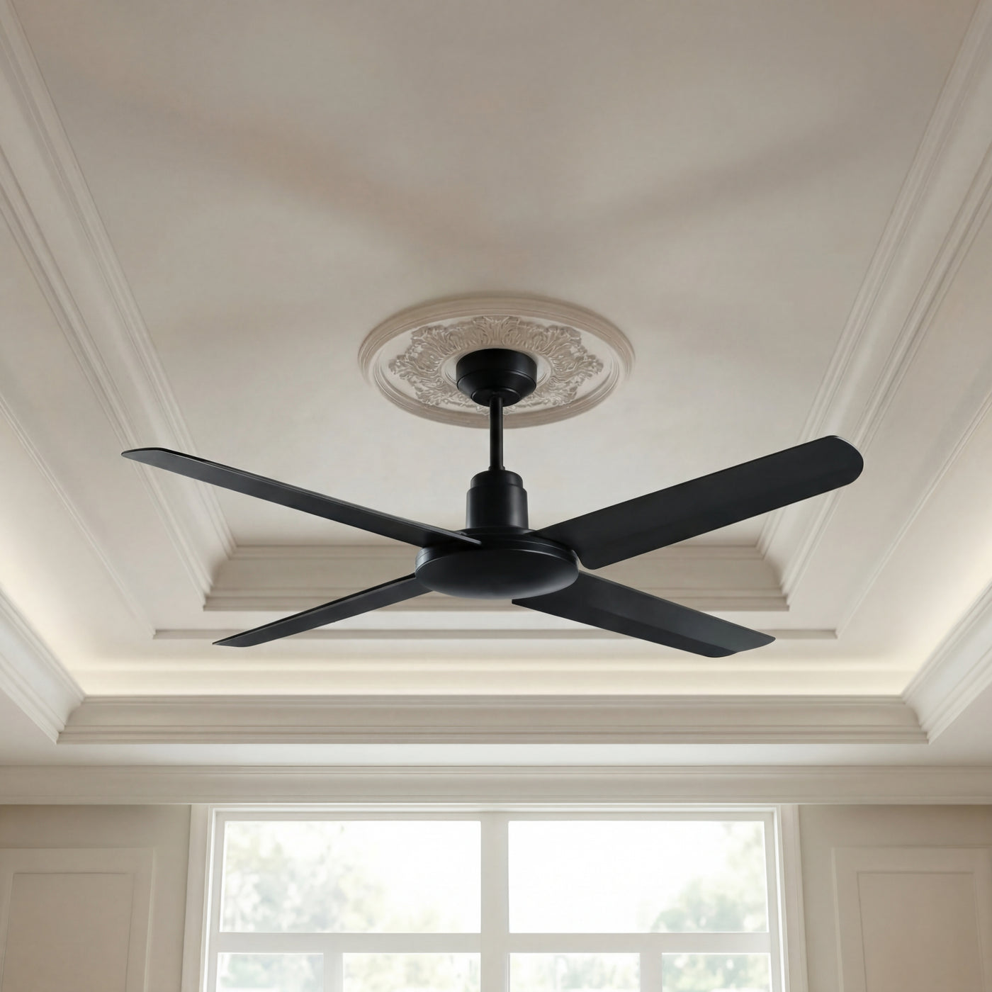 52 Inch IP55 Wet Rated Black Fan with Remote