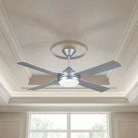 52 Inch 1 Light LED Silver Ceiling Fan with Remote