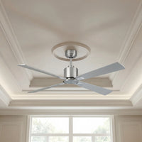 52 Inch DC Chrome Fan with Matte Silver Blades and Remote