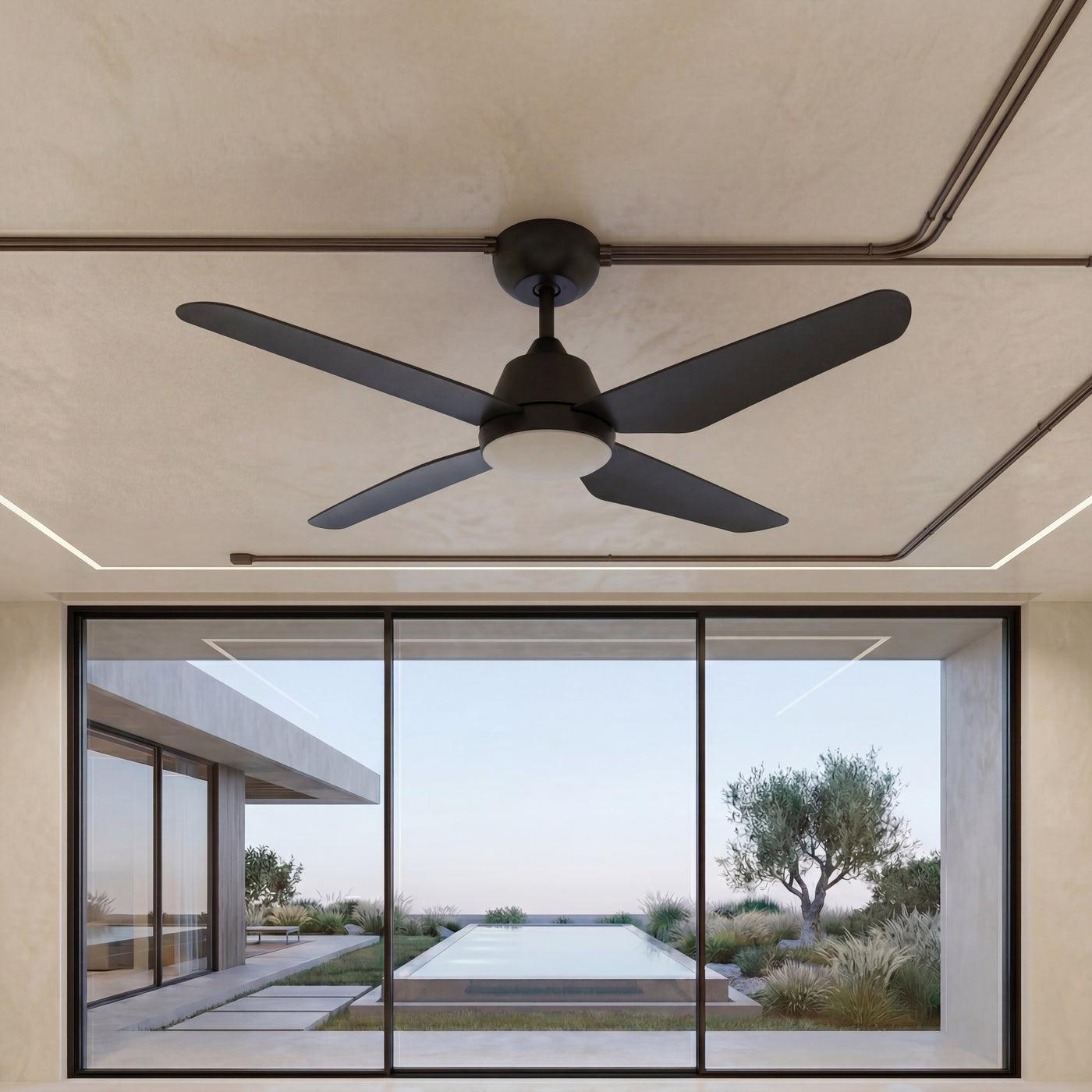 Aria 52 Inch Black Fan with 1 Light and Remote