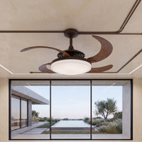 EVO2 48 Inch 3 Light Bronze Fan with Retractable Blades