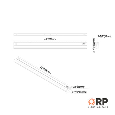 40-inch White Under Cabinet Light