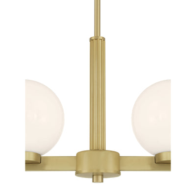 10.5'' Ardeva Vintage Brass 4 Light Linear Chandelier