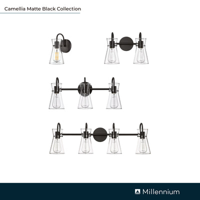 13.4'' Camellia Matte Black 2 Light Bath Vanity