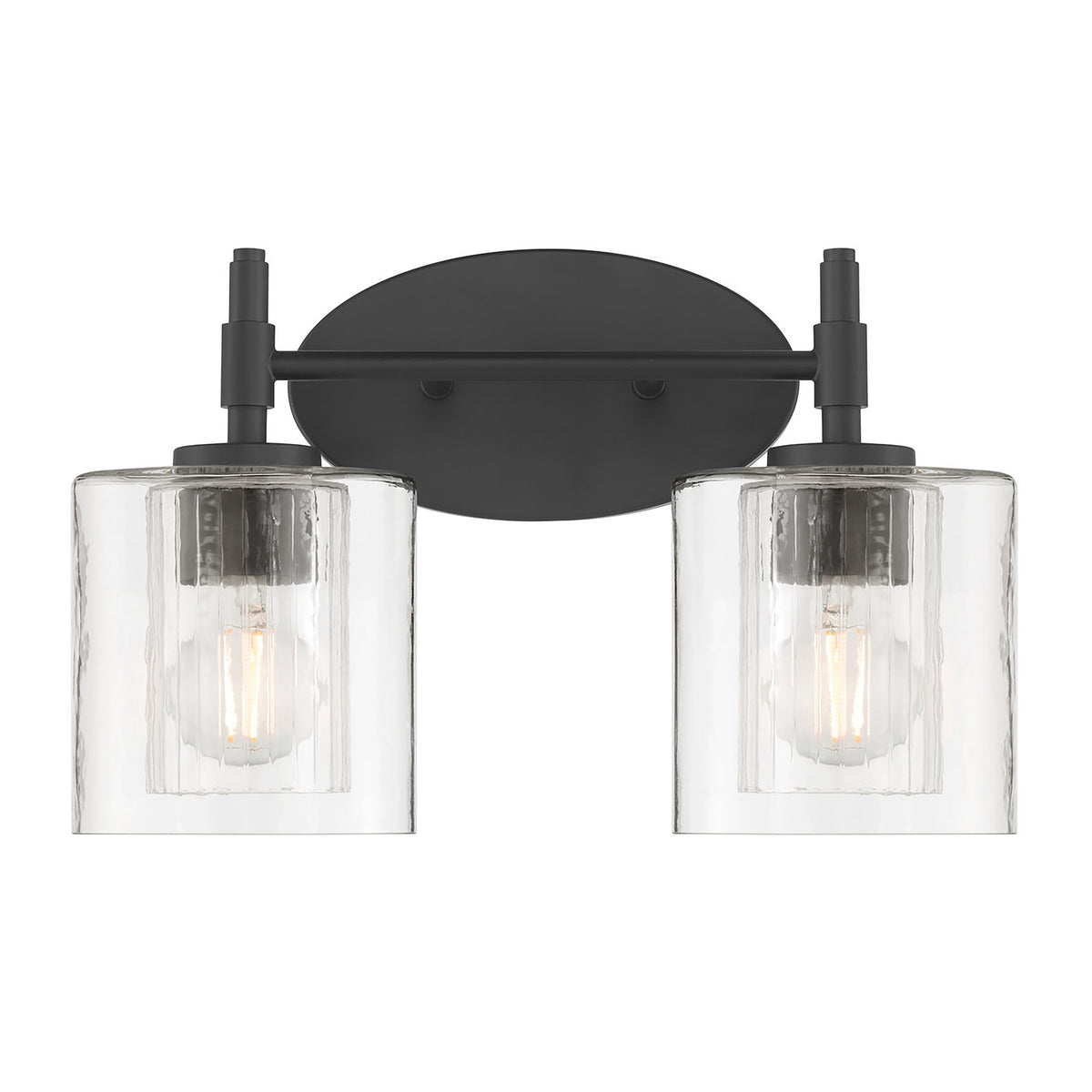 15'' Solventa Matte Black 2 Light Bath Vanity