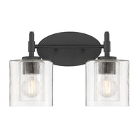 15'' Solventa Matte Black 2 Light Bath Vanity