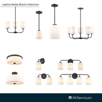 14'' Laphia Matte Black 2 Light Bath Vanity
