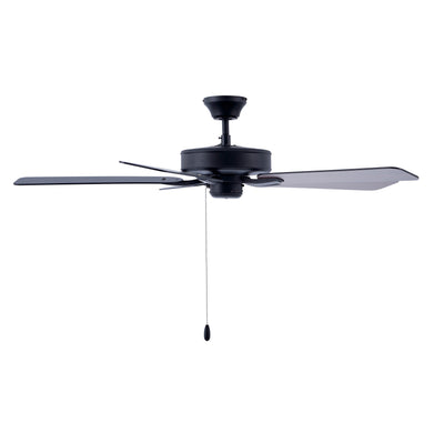 52 Inch Coltstaff AC Matte Black Indoor Ceiling Fan 5-Blade Reversible