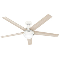 60 inch Aerodyne Wi-Fi ENERGY STAR® Matte White Ceiling Fan with LED Light Kit and Handheld Remote