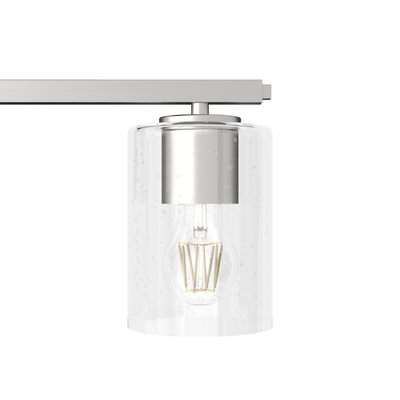 Kerrison 12-inch 4-light Brushed Nickel Vanity Light with Seeded Glass