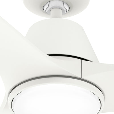 52 inch Aeronaut  Wi-Fi ENERGY STAR® Matte White Damp Rated Ceiling Fan with LED Light Kit and Handheld Remote