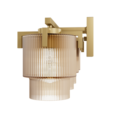 Ontario 24-inch 3-light Luxe Gold Vanity Light with Amber Glass