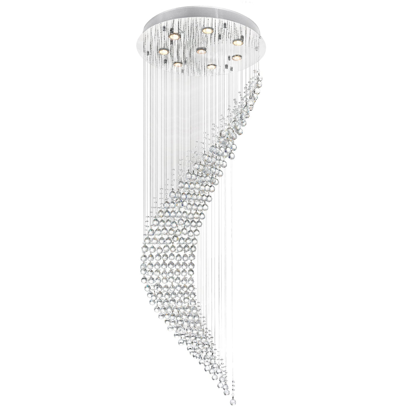Ribbon 8 Light Chrome Chandelier With Sculpted Chrome Finish