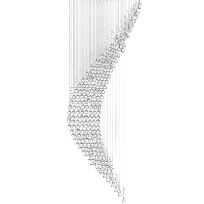 Ribbon 8 Light Chrome Chandelier With Sculpted Chrome Finish