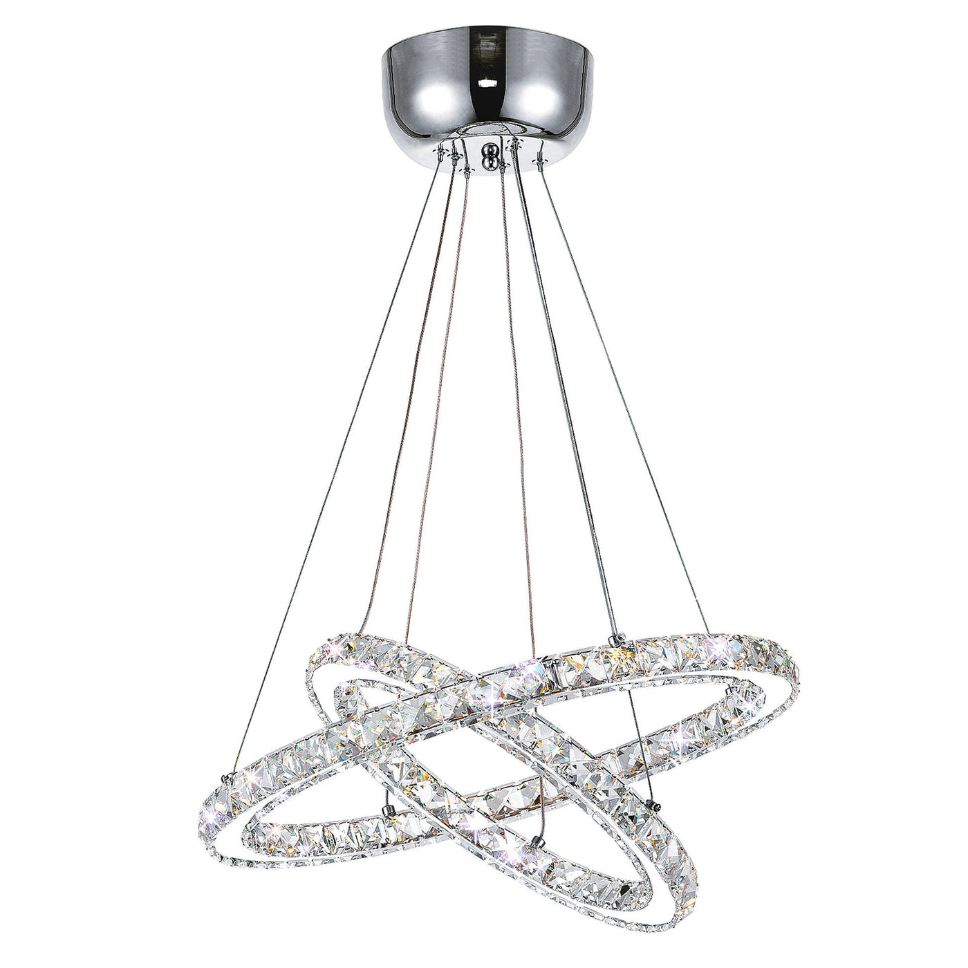 Ring Integrated LED 2 Ring 20in Chrome Chandelier