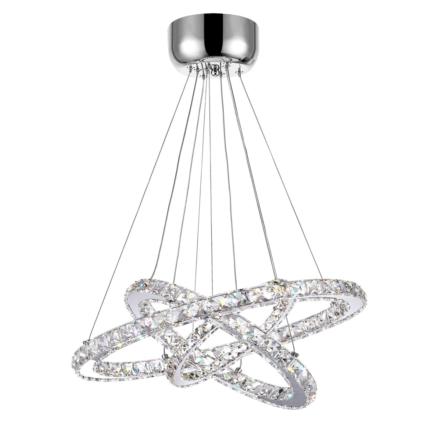 Ring Integrated LED 3 Ring 32in Chrome Chandelier