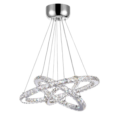 Ring Integrated LED 3 Ring 32in Chrome Chandelier