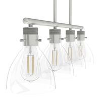 Van Nuys 32-inch 4-light Brushed Nickel Linear Chandelier with Clear Glass
