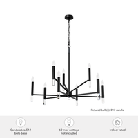 Sunjai 40-inch 9-light Matte Black Chandelier