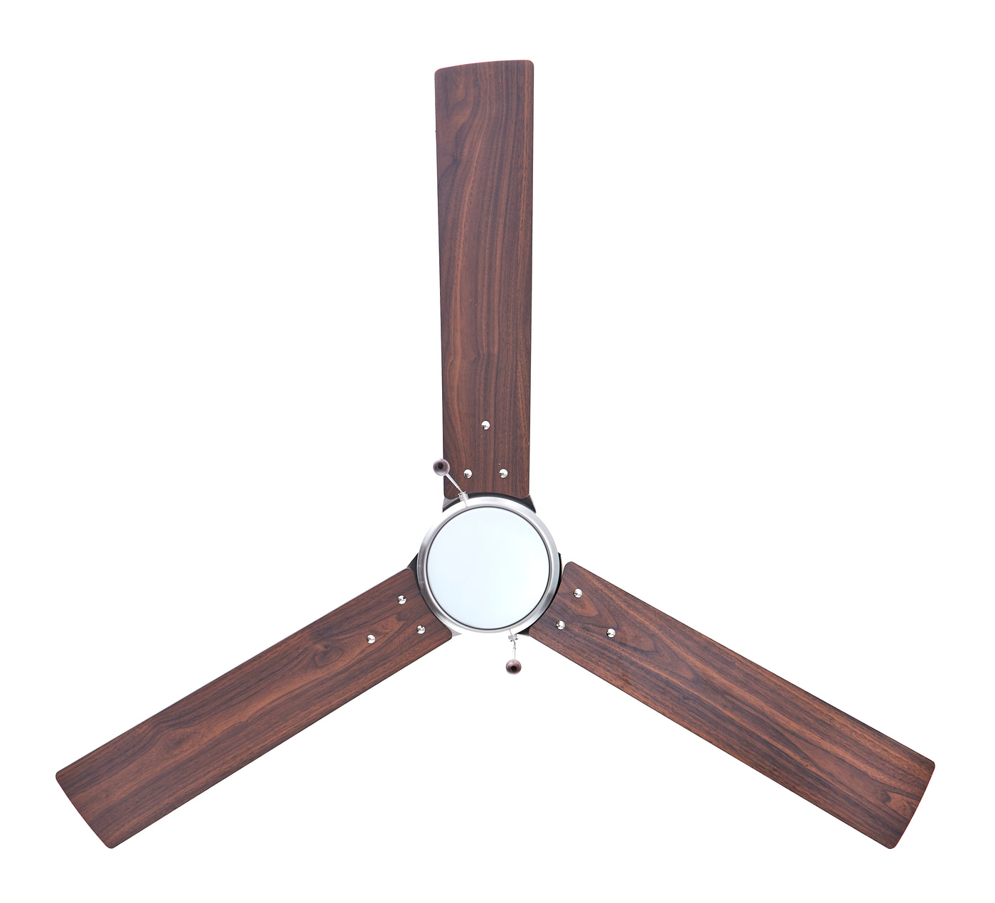 52 Inch Sabio AC Brushed Nickel Indoor Ceiling Fan 3 Walnut Blade Reversible